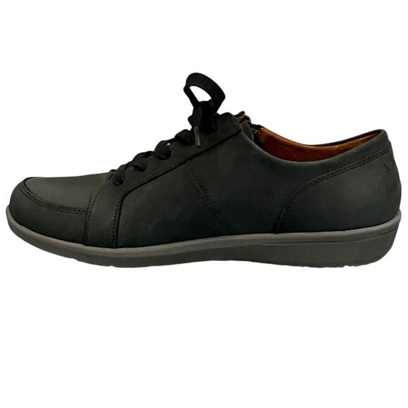 Vionic Abigail Weather Resistant Black Nubuck Suede Lace Up/Zip Sneaker 8.5/40 - Picture 3 of 12